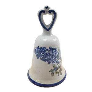 Vintage Louisville Stone Bell Floral Heart Delft Dutch Collectible Working 80s